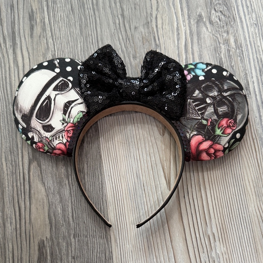 Floral Star Wars Sequin Bow Minnie Ears Headband